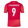 Camisolas Polônia Lewandowski 9 2º Equipamento Alternativa Euro 2024 Manga Curta